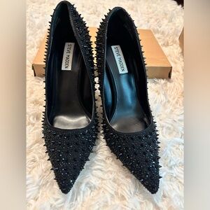 Steve Madden Black Spiked Heels